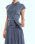 SIXDO Woven Flared Dress for Women